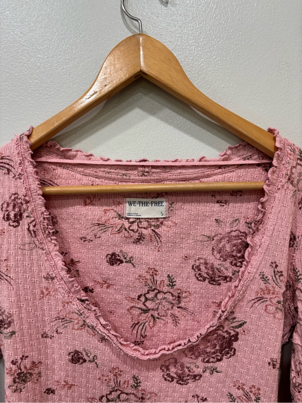 We The Free Clover Floral Thermal Long Sleeve Top Women’s Size Small - Picture 3 of 12